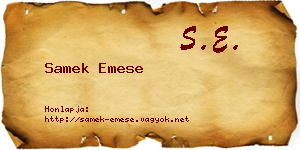 Samek Emese névjegykártya